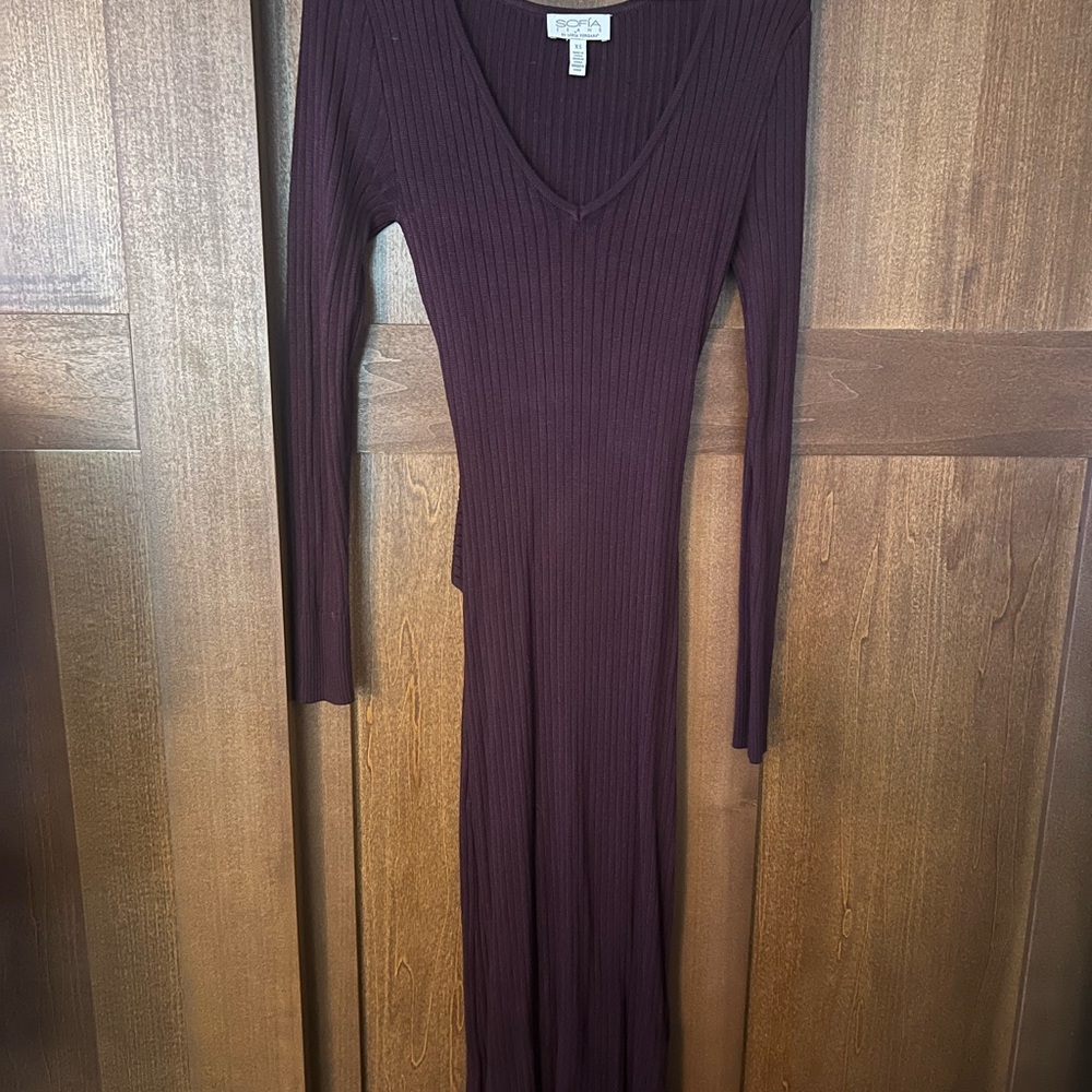 Sofia By Sofia Vergara Deep Purple Long Sleeve Dr… - image 1